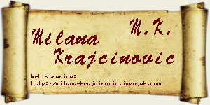 Milana Krajčinović vizit kartica